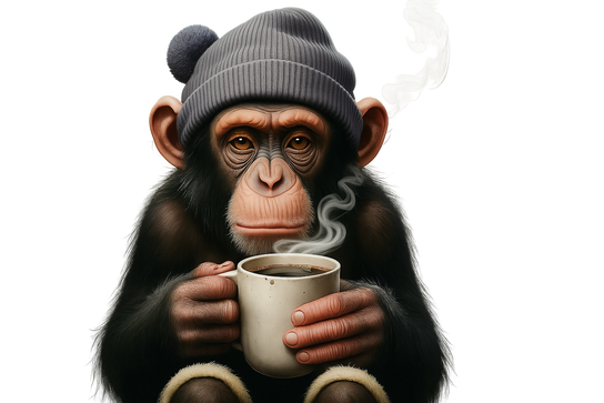 foto di una scimmia che beve un caffè... foto di una scimmia che beve un caffè...